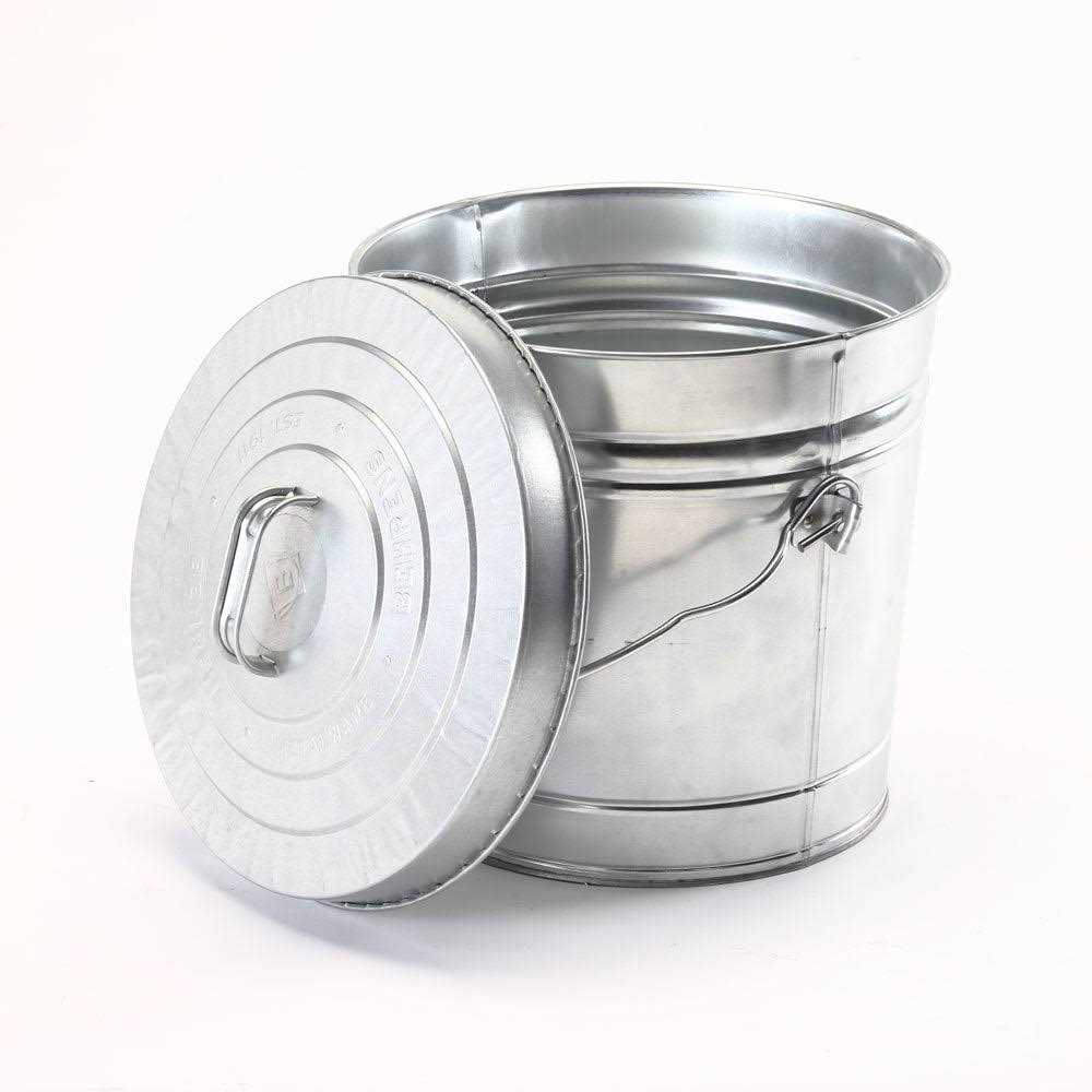 Galvanized Steel Seed Can with Locking Lid Q320571