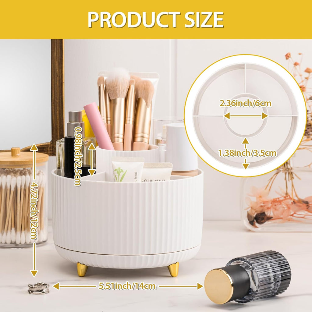 Makeup Brush Holder, Rotating Cosmetic Organizer for Desk C5232