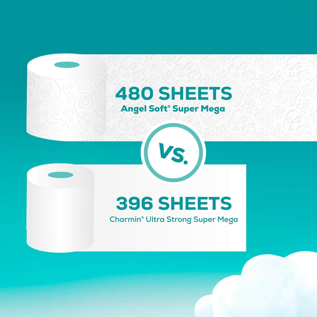 Toilet Paper, 24 Super Mega Rolls, Soft and Strong D69778