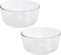Pyrex Simply Store 7203 Round Clear Glass Food Storage Bowl - 2 Pack Made in the USA