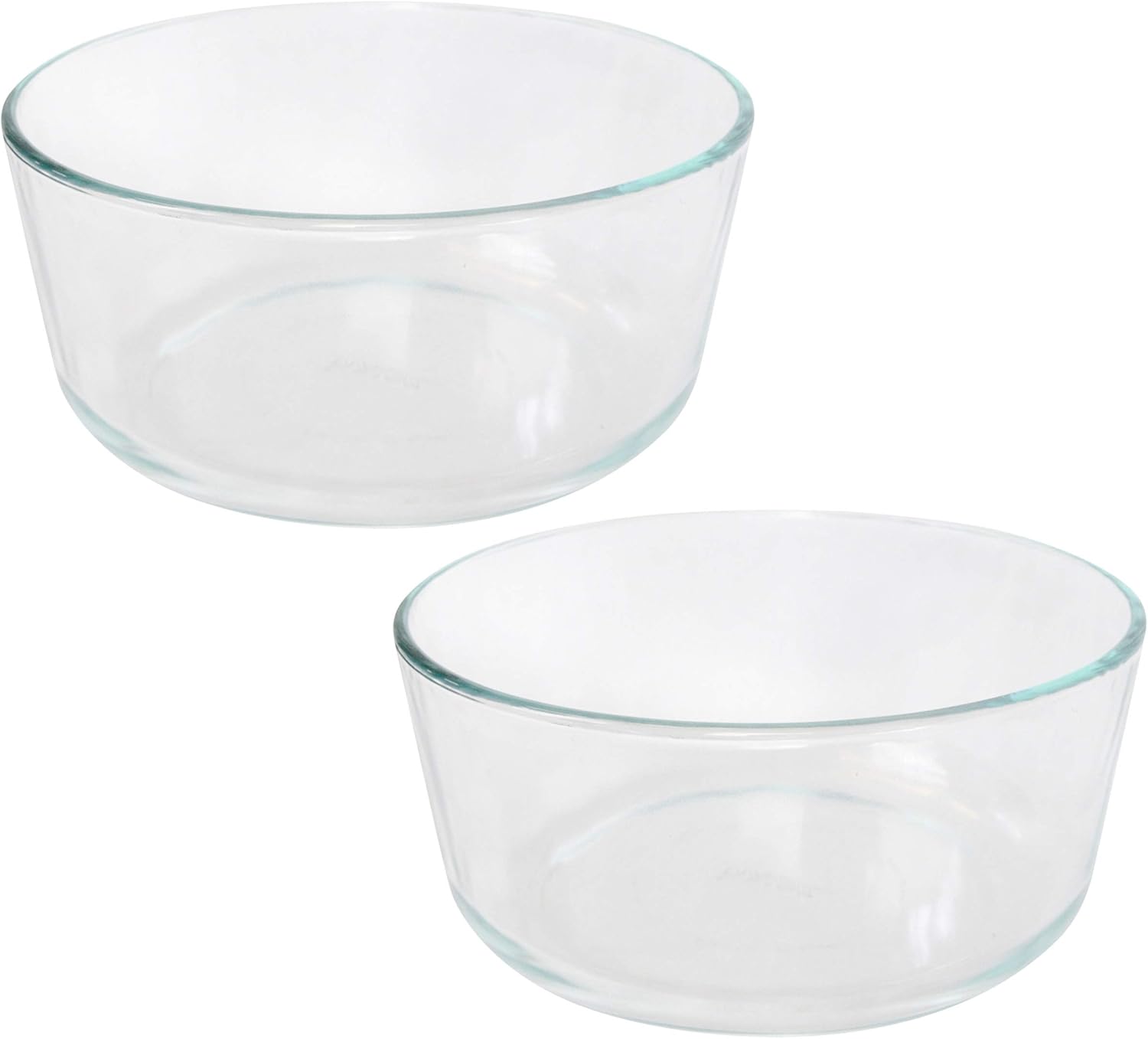 Pyrex Simply Store 7203 Round Clear Glass Food Storage Bowl - 2 Pack Made in the USA