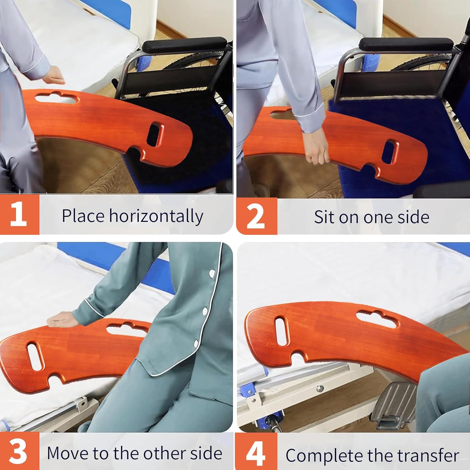 Slide Transfer Board 31" Wooden Patient Sliding Board E3078