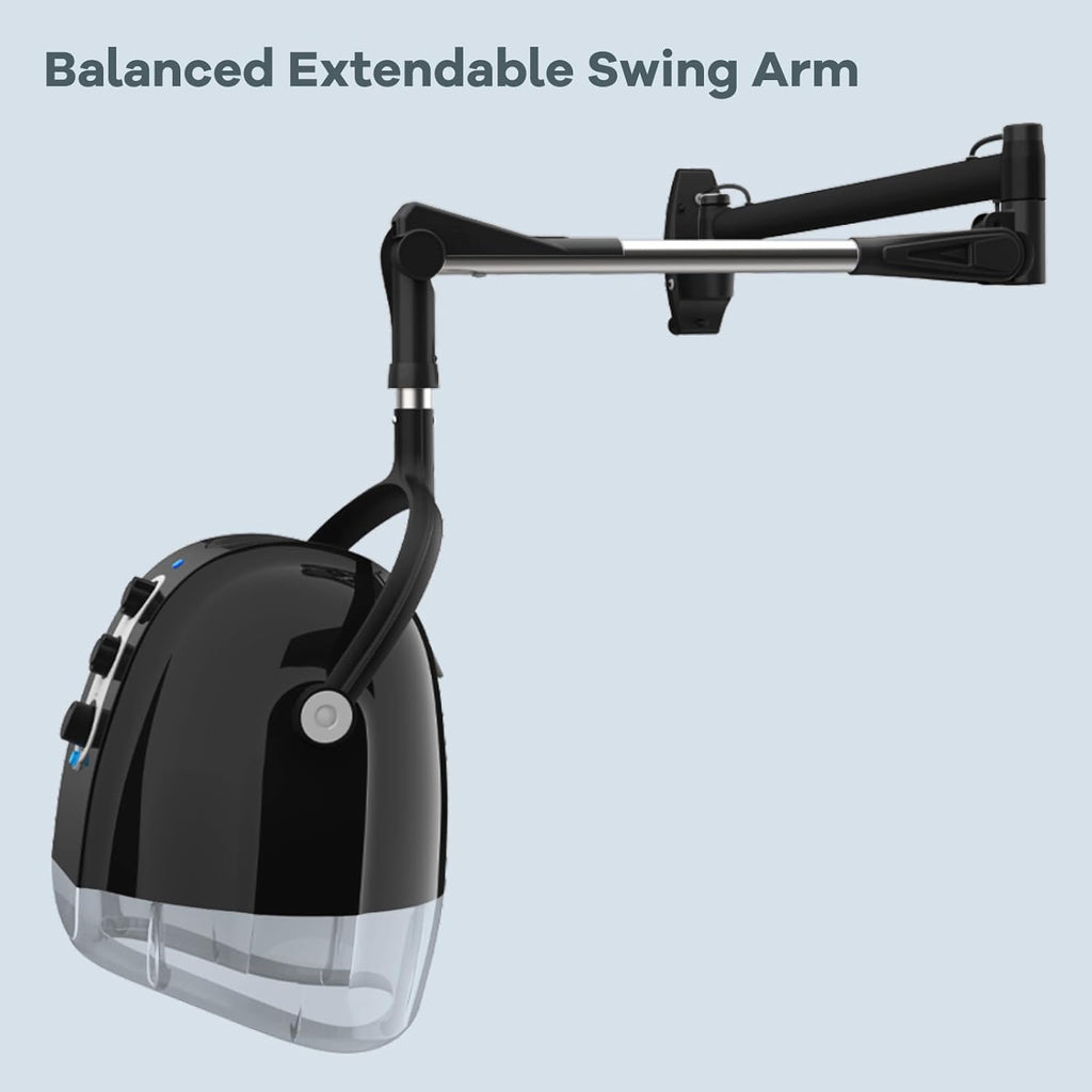 Wall Mount Hooded Hair Dryer with Ionic Technology and Adjustable Timer O67685