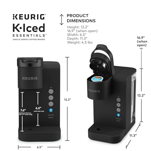 Iced and Hot Single-Serve Coffee Maker, 4 Cup Sizes, 36oz Reservoir A9058