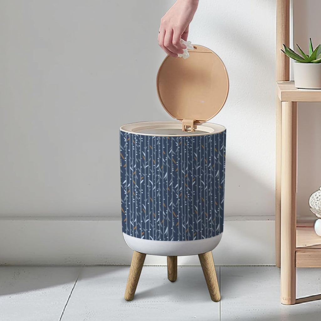 Trash Can with Lid, 7L Round Waste Basket for Bathroom Kitchen Bedroom J623504