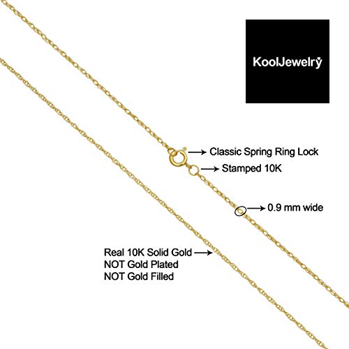 10k Yellow Gold Rope Chain Necklace Y545867