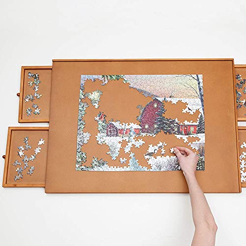 1000 Piece Wooden Puzzle Board with Drawers and Spinner Q826