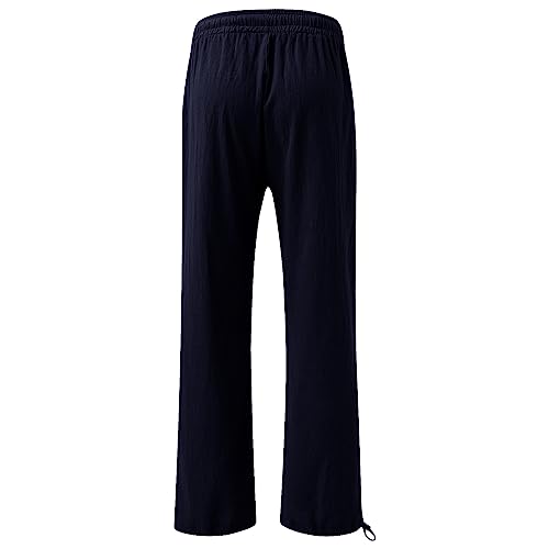 Womens Loose Wide Leg Beach Pants with Elastic High Waist S39485