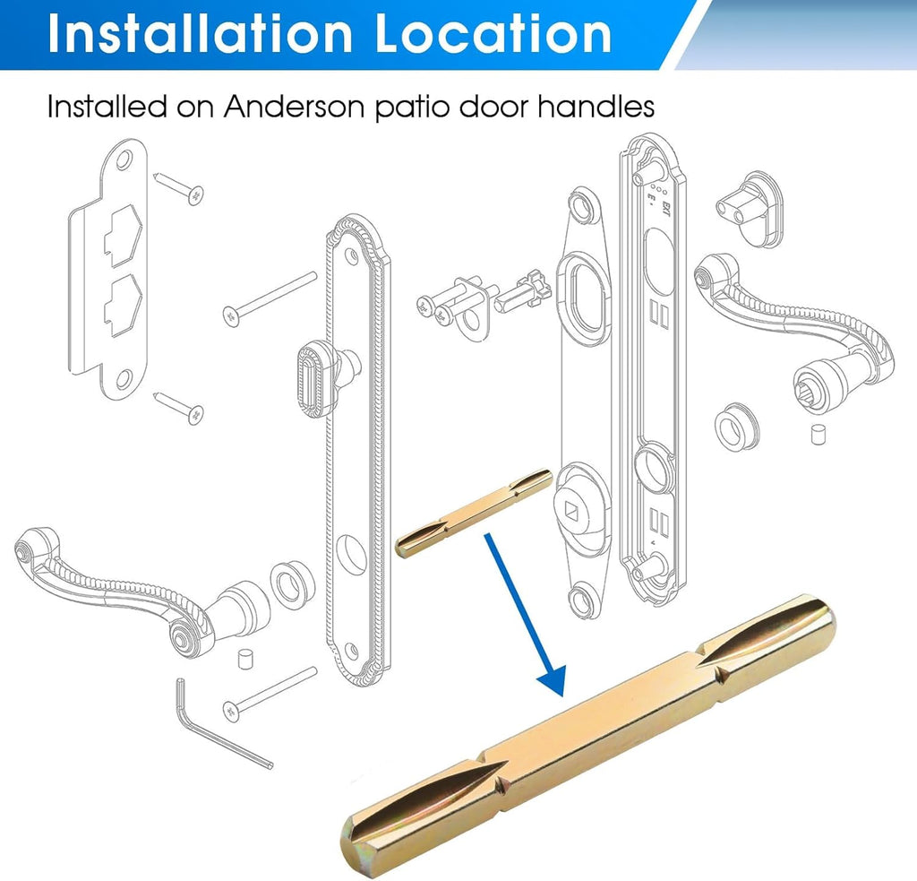 Patio Door Latch Spindle Replacement 3-3/4 in K894333