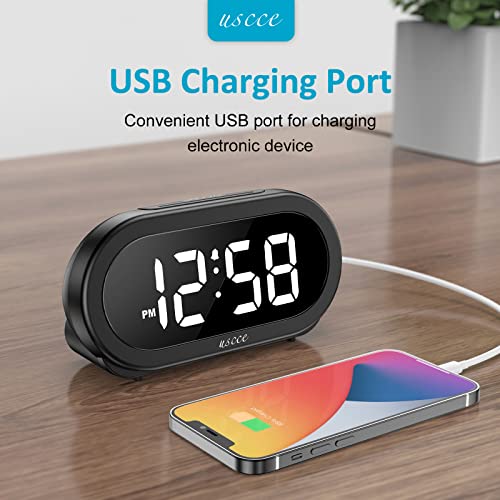 Small LED Digital Alarm Clock with Snooze and Adjustable Brightness F376390
