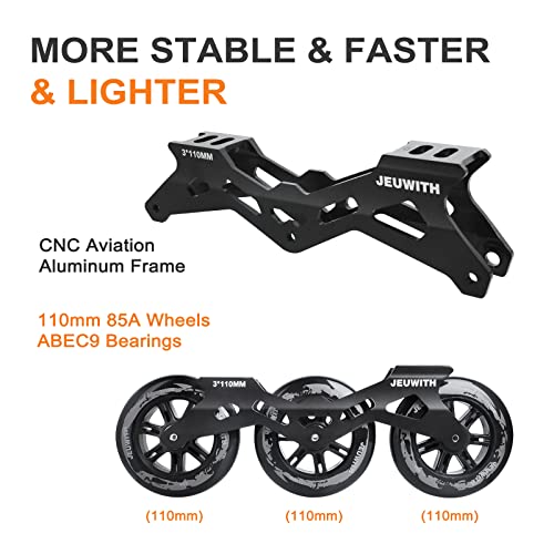 Inline Skates 3 Wheels 110mm Outdoor Fitness Speed Skates T956