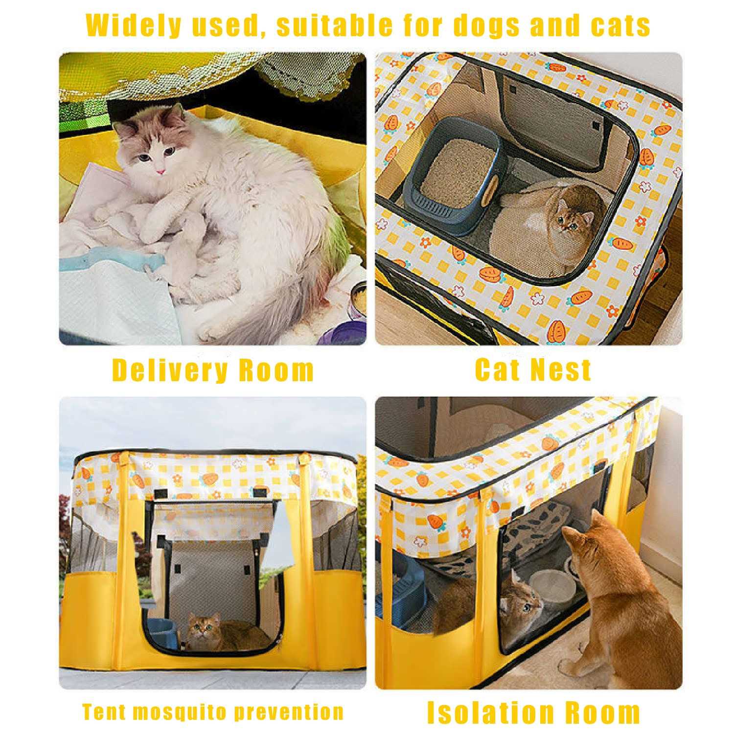 Portable Foldable Pet Playpen for Dog, Cat, Rabbit, Indoor or Outdoor I6746