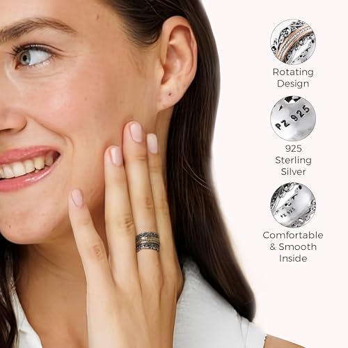 Spinner Ring for Women, Fidget Ring, Anxiety Ring, Vintage Style H6055