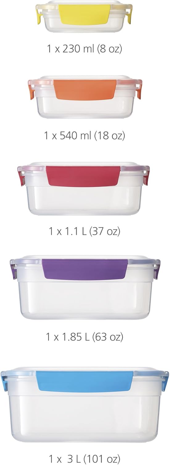 Plastic Food Storage Container Set with Airtight Leakproof Lids I743