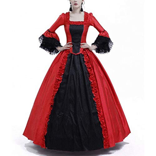 Medieval Patchwork Lace Flare Sleeve Maxi Dress for Women K51194