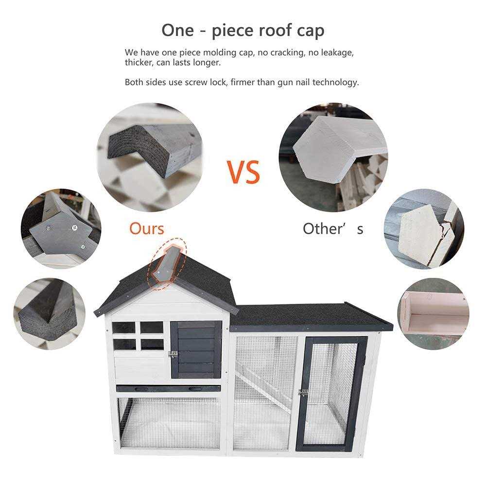 48"L Rabbit Hutch Indoor Outdoor Wood House Pet Cage for Small Animals G1386