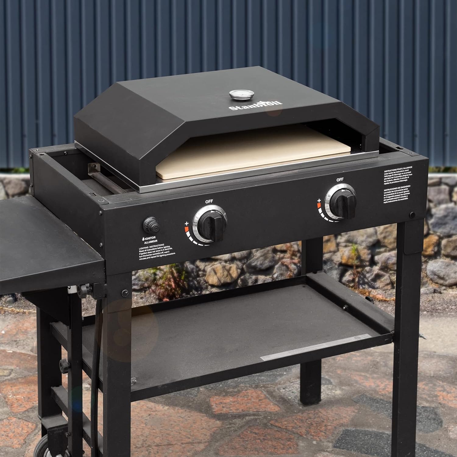 Outdoor Pizza Oven for Tabletop Griddles with Temperature Gauge and Pizza Stone U9326