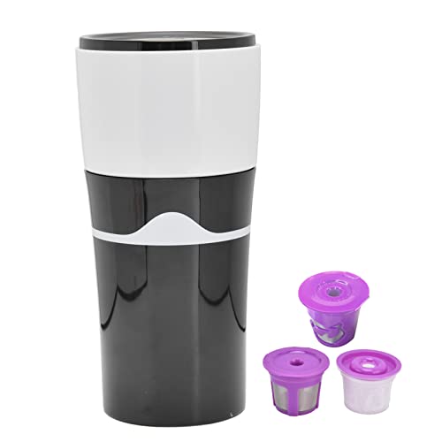 Portable Coffee Maker,K Cup Coffee Machine, Single Serve Drip Coffee Maker,360 Degree Side Leakage Prevention, Manual Drip Coffee Maker for Travel Camping Office Home Use(gray)