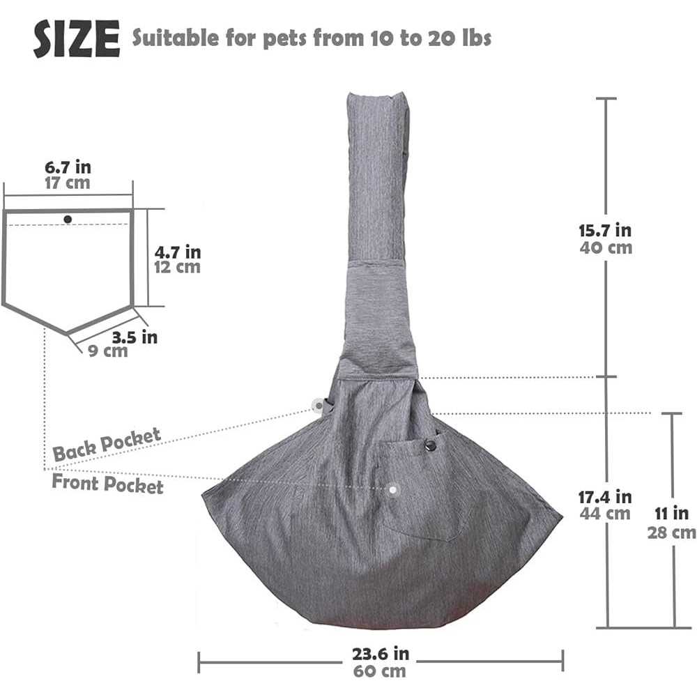 Dog Sling Carrier for Small and Medium Dogs with Adjustable Padded Shoulder R605