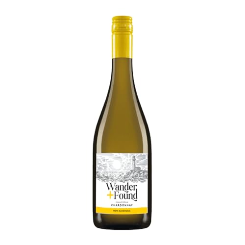 Wander + Found Non-Alcoholic Wine, Chardonnay, Premium White Wine from Germany, Non-GMO Dealcoholized Wine, 750 ml (1 Bottle)