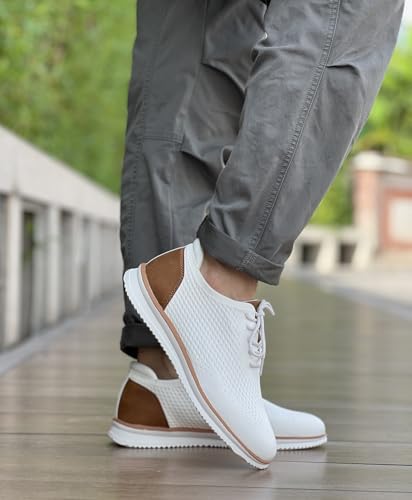 Men's Casual Dress Sneakers Breathable Lace-Up Walking Shoes K3140