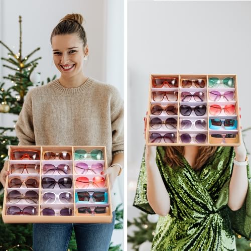 Sunglasses Organizer Storage Eyeglasses Holder Case Box with Lid R28335