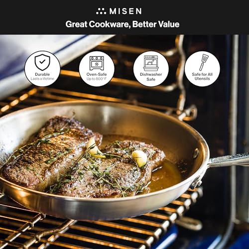 5-Ply Stainless Steel Pan 12 Inch with Ergonomic Handle W105350