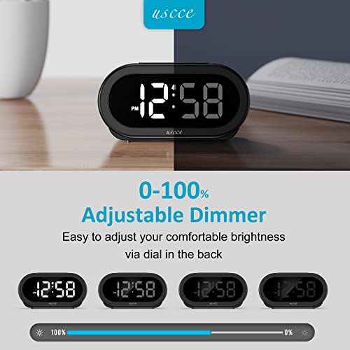 Small LED Digital Alarm Clock with Snooze and Adjustable Brightness F376390