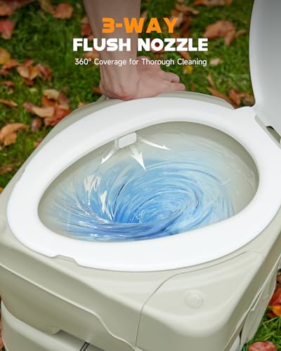 Portable Toilet, 5.3 gal. Camping Toilet with Built-in Handle P249