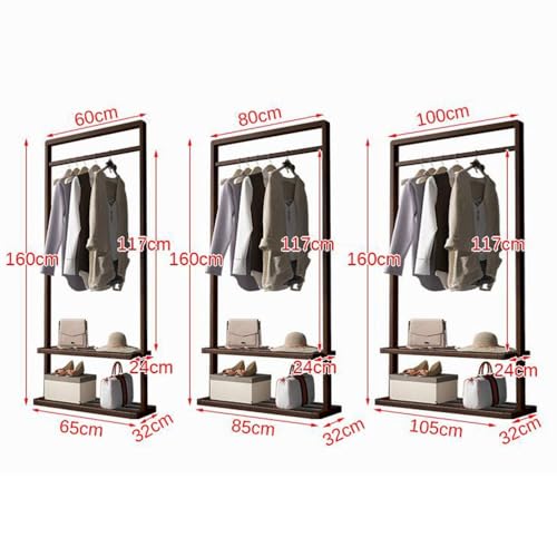Solid Wood Coat Stand with Storage Shelves N3193