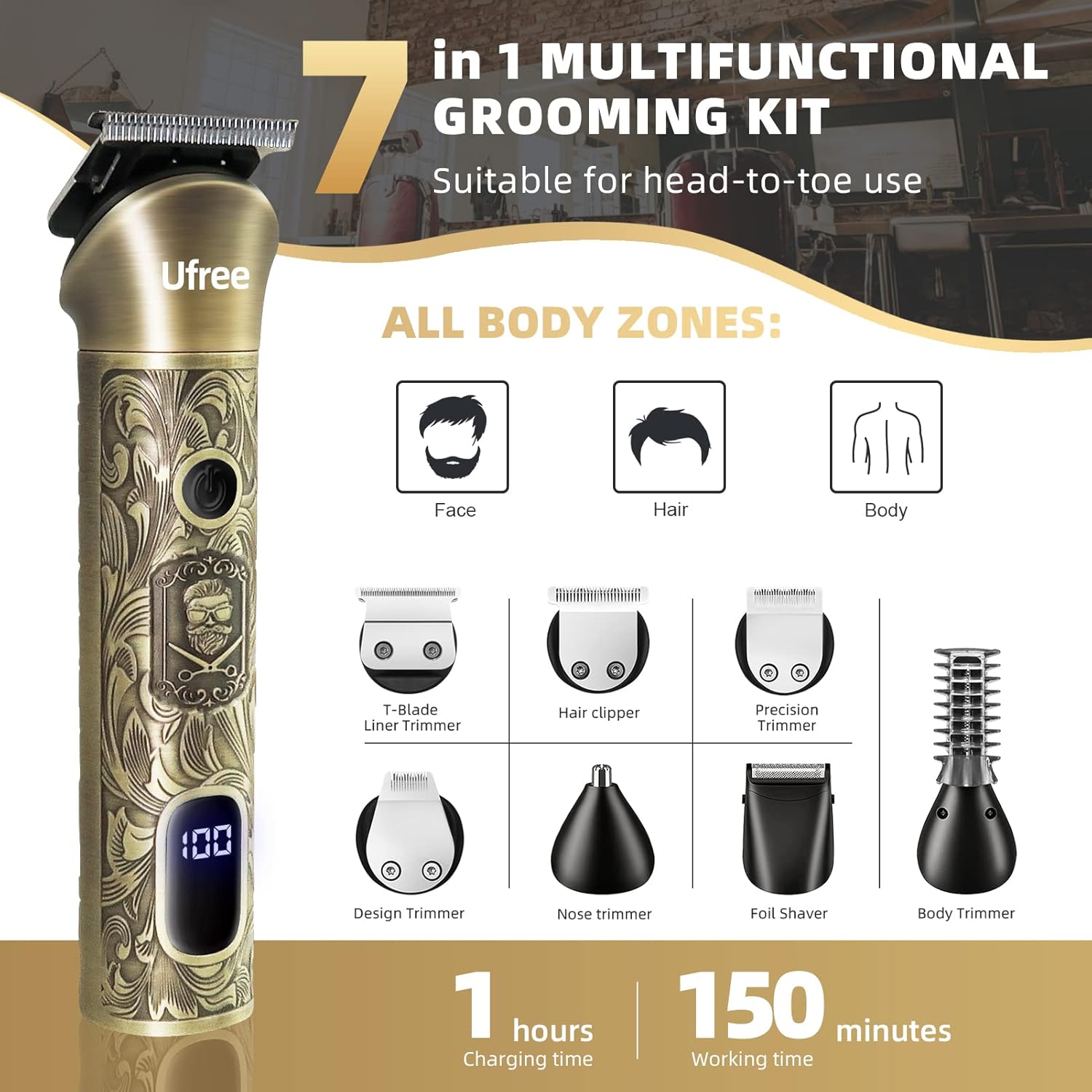 Beard Trimmer for Men with Electric Shaver, Grooming Kit O3665