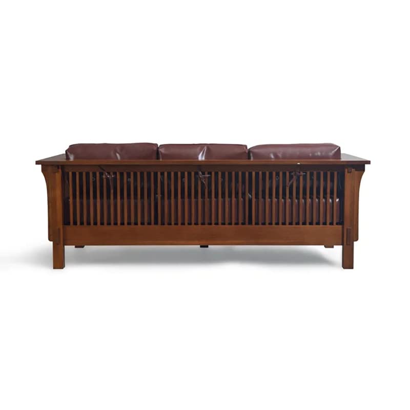 Quarter Sawn White Oak Sofa with Leather Cushions U175563
