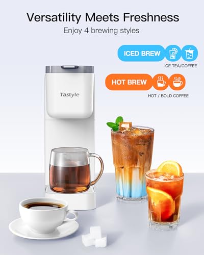 Single Serve Coffee and Tea Maker, 3 in 1 Brewer for K Cup, Grounds and Tea, Hot and Iced, 16oz Reservoir M8265