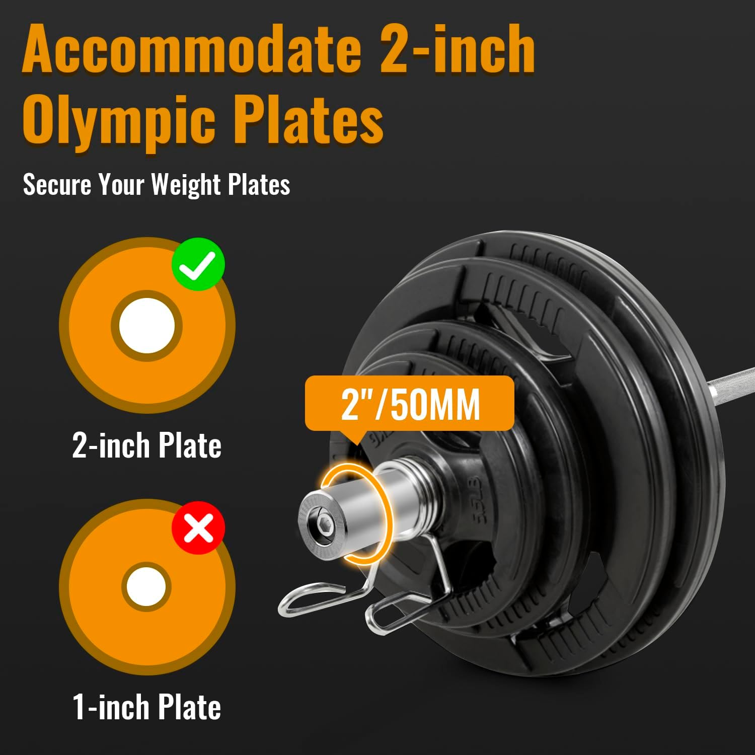7ft Olympic Barbell for Strength Training, Weightlifting, Powerlifting R396