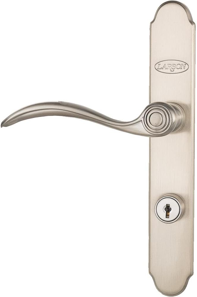 Larson 20297817 QuickFit Curved Handle Set With Keyed Deadbolt Lock (Fits Larson Storm Doors With QuickFit Lockset), Brushed Nickel (NOT Designed as Replacement Handle for Existing Locks)