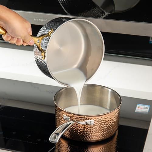 Hammered Stainless Steel Cookware Set, 5 Piece, Oven Safe N830