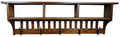 Wall Mounted Coat Rack with Cubbies – Mission Style Cubby Coat Hanger – Entryway Organizer with Hooks – Rustic Farmhouse Mounted Wall Shelf Rack (4 Hooks, Oak Wood, Michaels Stain)