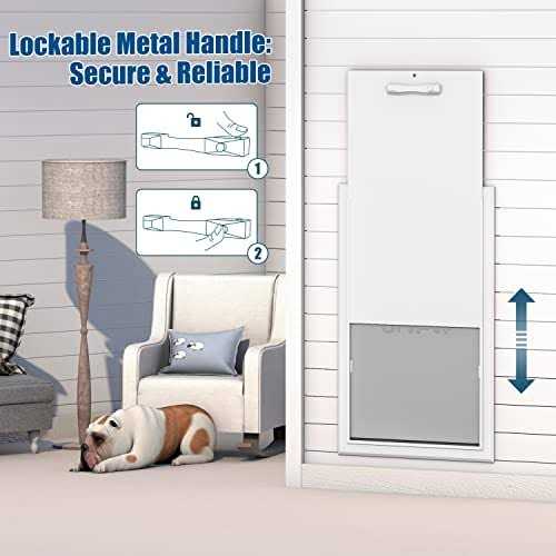 XL Dog Door for Exterior Doors Heavy Duty Aluminum Doggie Door Z10319