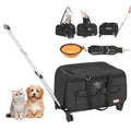 VEVOR Cat Carrier with Wheels Rolling Pet Carrier with Telescopic Handle and Shoulder Strap - Pet Supplies online store