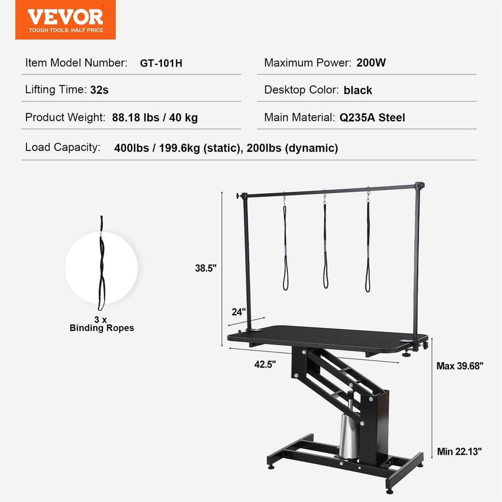 Hydraulic Pet Grooming Table with Grooming Arm for Medium and Small Dogs N607342