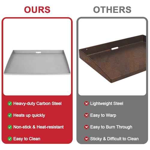 Flat Top Grill Griddle for 28 Inch Gas Grill, Heavy Duty Carbon Steel C638