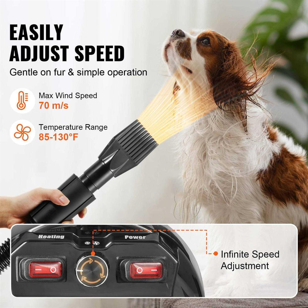 Dog Dryer 2000W with Adjustable Speed and Temperature Control, 4 Nozzles G789