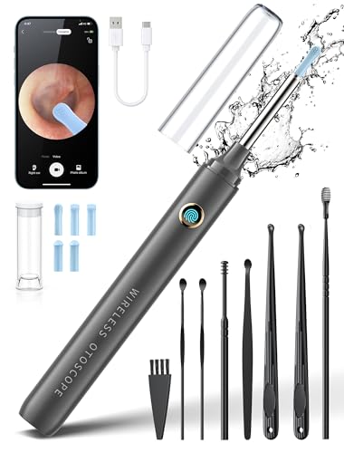 Ear Wax Removal, Ear Cleaner with Camera, Ear Camera Otoscope with Light,Ear Wax Removal Kit with 1080P, Ear Cleaning Kit for iPhone, iPad, Android Phones