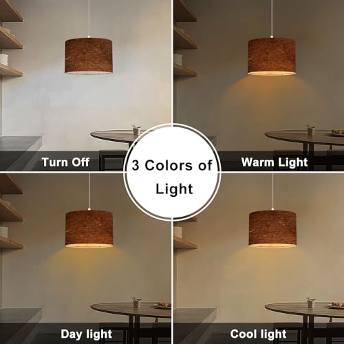 Plug-in Pendant Light with Linen Lampshade and Clear Cord H582900