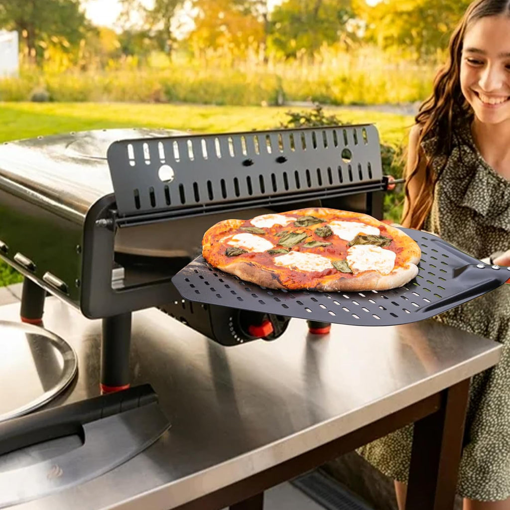 Portable Outdoor Pizza Oven with 13" Rotating Stone and Accessories U745