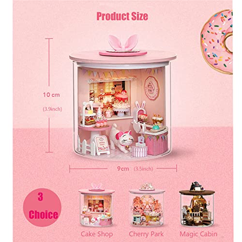 Miniature Dollhouse Kit with Bottle Light and Furniture O2342