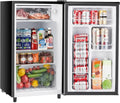 Sweetcrispy 3.2 Cu.Ft Mini Fridge with Freezer Small Refrigerator Single Door Adjustable Thermostat Energy-efficient Low Noise, Compact Fridge for Bedroom, Office, Dorm (Black)
