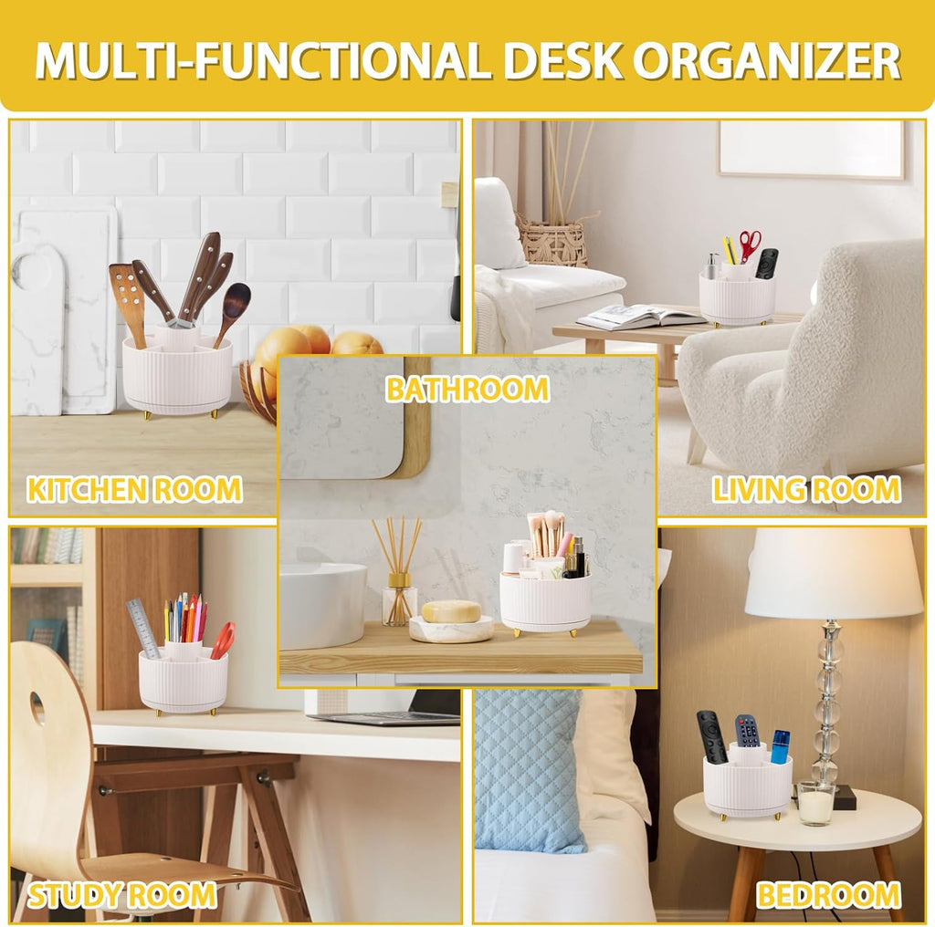 Makeup Brush Holder, Rotating Cosmetic Organizer for Desk C5232