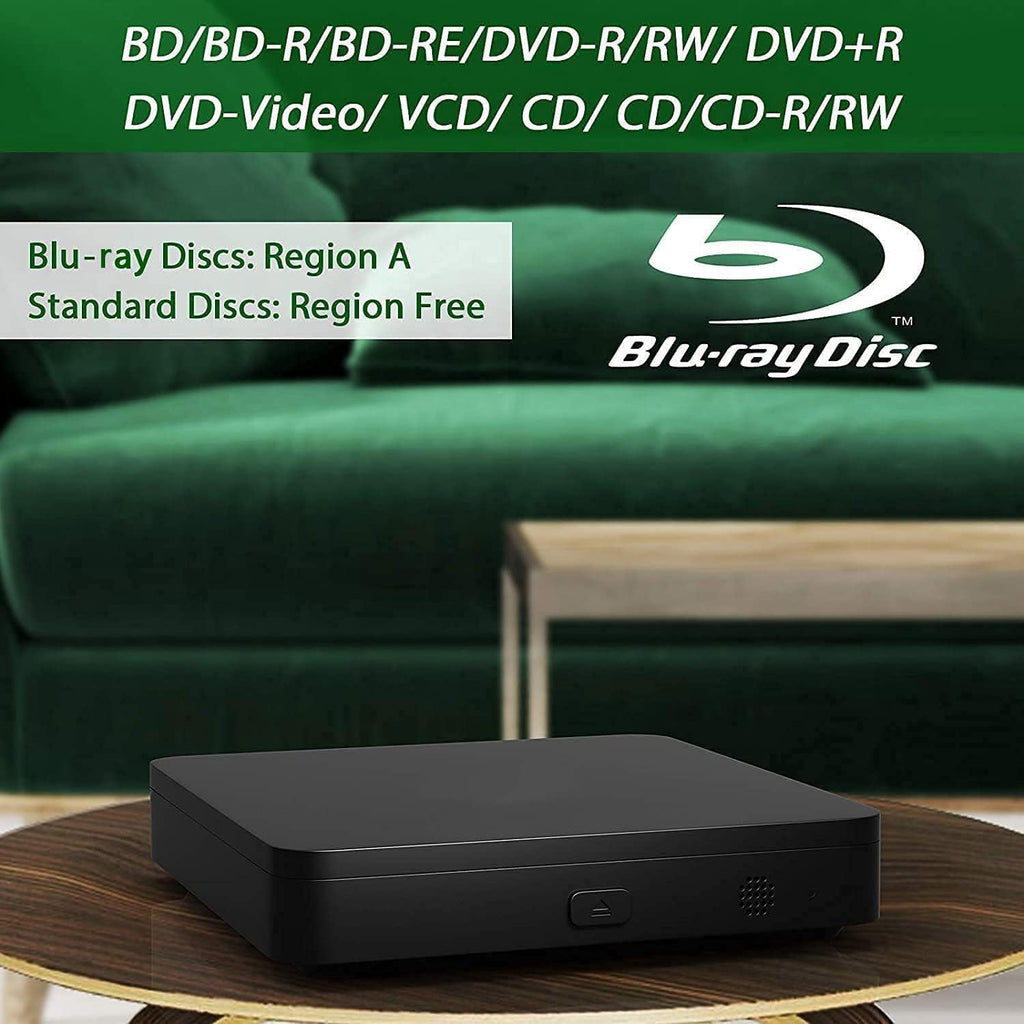 Blu Ray DVD Player, Ultra Mini 1080P, HDMI/AV Output, USB Support A7358