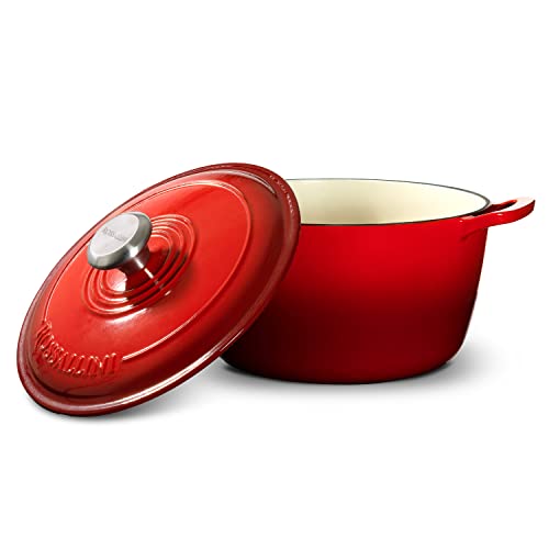 Enameled Cast Iron Dutch Oven, Non-Stick Serving Pot with Lid, 10Q (9.5L) - Ocean Blue Y230806